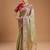 Lime embellished embroidered tissue border saree with unstiched blouse