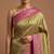 Pista green satin woven saree with blouse