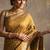 Mustard katan silk woven saree with blouse