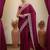 Burgundy ethnic embroidered saree