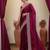 Burgundy ethnic embroidered saree