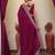Burgundy ethnic embroidered saree
