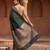 Bottle green katan silk woven saree with blouse