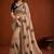 Beige ethnic motifs embroidered art silk saree