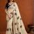 Off white ethnic motifs embroidered art silk saree