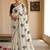 Off white ethnic motifs embroidered art silk saree