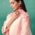 Off white embroidered silk blend kurta trouser dupatta set