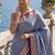 Sky blue satin woven saree with blouse