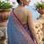 Sky blue satin woven saree with blouse