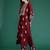 Maroon embroidered viscose rayon kurta trouser dupatta set