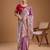 Purple embellished embroidered tissue border saree with unstiched blouse