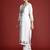 White embroidered pure cotton kurta trouser dupatta set