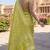 Lime green katan silk woven saree with blouse