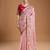 Pink embellished embroidered tissue border saree with unstiched blouse