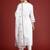 White embroidered pure cotton kurta trouser dupatta set