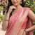 Pink katan silk woven saree with blouse
