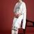White embroidered pure cotton kurta trouser dupatta set