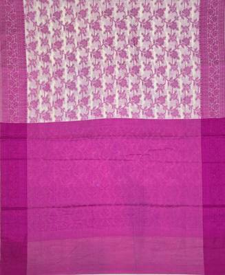 Magenta blended cotton woven saree with blouse 2