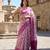 Magenta blended cotton woven saree with blouse