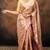 Pink pure tissue woven saree with blouse