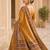 Mustard warli silk blend saree