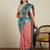 Pink ethnic motifs woven design kanjeevaram saree with blouse