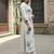 White embroidered pure cotton kurta trouser dupatta set