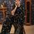 Black embroidered sequinned saree