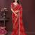 Maroon bahdhani printed designer saree with unstitched blouse