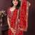 Maroon bahdhani printed designer saree with unstitched blouse
