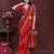 Maroon bahdhani printed designer saree with unstitched blouse