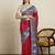 Blue woven design zari kanjeevaram saree with unstitched blouse
