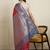 Blue woven design zari kanjeevaram saree with unstitched blouse