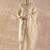 Beige embroidered pure cotton kurta trouser dupatta set