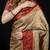 Beige satin woven saree with blouse