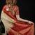 Beige satin woven saree with blouse