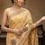 Gold tussar woven saree with blouse