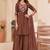 Embroidered chanderi anarkali kurta with pant & dupatta set for women