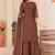 Embroidered chanderi anarkali kurta with pant & dupatta set for women