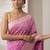 Pink khadi woven saree with blouse