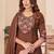 Embroidered chanderi anarkali kurta with pant & dupatta set for women