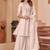 Embroidered chanderi anarkali kurta with pant & dupatta set for women