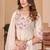 Embroidered chanderi anarkali kurta with pant & dupatta set for women