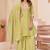 Embroidered chanderi anarkali kurta with pant & dupatta set for women