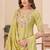Embroidered chanderi anarkali kurta with pant & dupatta set for women