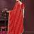 Red bahdhani printed embroidered georgette saree with unstitched blouse