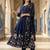 Blue printed pure cotton kurta trouser dupatta set
