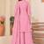 Embroidered chanderi anarkali kurta with pant & dupatta set for women