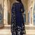 Blue printed pure cotton kurta trouser dupatta set