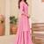 Embroidered chanderi anarkali kurta with pant & dupatta set for women